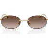 Ray Ban Ray-ban 54mm Gradient Rimless Oval Sunglasses In Brown
