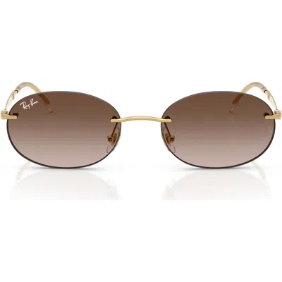 RAY BAN RAY-BAN 54MM GRADIENT RIMLESS OVAL SUNGLASSES