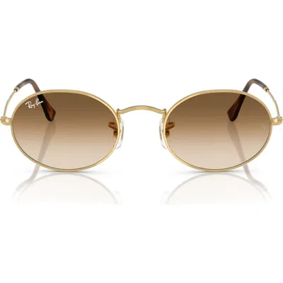 Ray Ban Ray-ban 54mm Gradient Round Sunglasses In Gold Flash