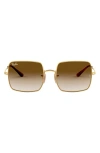 Ray Ban Ray-ban 54mm Gradient Square Sunglasses In Gold / Brown Gradient