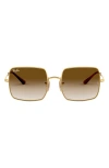 Ray Ban Ray-ban 54mm Gradient Square Sunglasses In Gold/brown Gradient