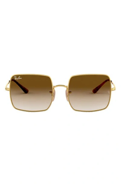 Ray Ban Ray-ban 54mm Gradient Square Sunglasses In Gold/brown Gradient