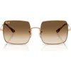 Ray Ban Square 1971 Classic Sunglasses Rose Gold Frame Brown Lenses 54-19 In Rose Gold