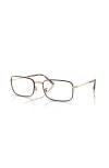 Ray Ban Ray-ban 54mm Irregular Optical Glasses In Brown