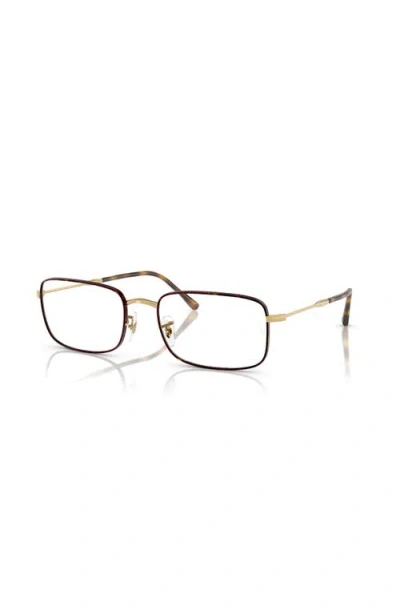 Ray Ban Ray-ban 54mm Irregular Optical Glasses In Brown