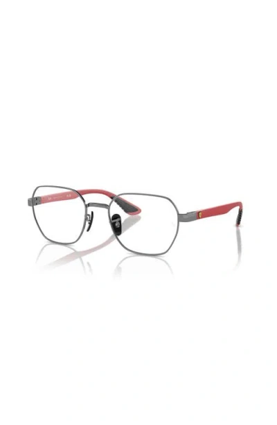 Ray Ban Ray-ban 54mm Irregular Optical Glasses In Metallic