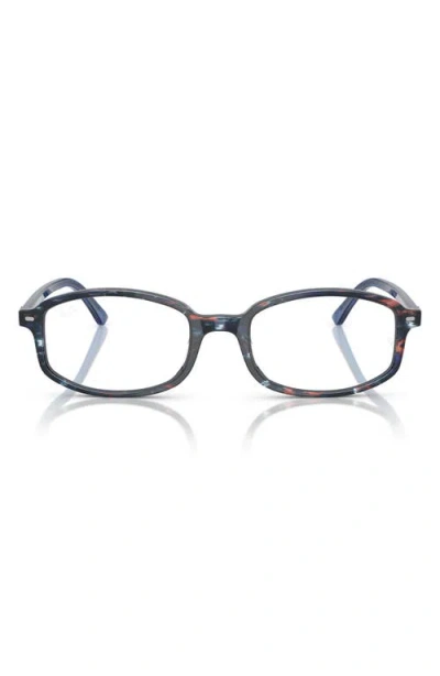 Ray Ban Ray-ban 54mm Irregular Optical Glasses In Rose Gold Black