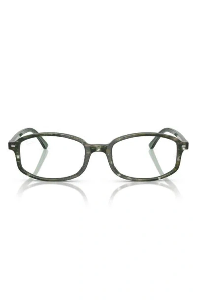 Ray Ban Ray-ban 54mm Irregular Optical Glasses In Transparent Green