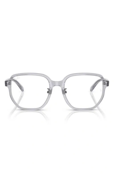 Ray Ban Ray-ban 54mm Irregular Optical Glasses In Transparent Grey