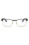 Ray Ban 54mm Optical Glasses In Gold/ Black
