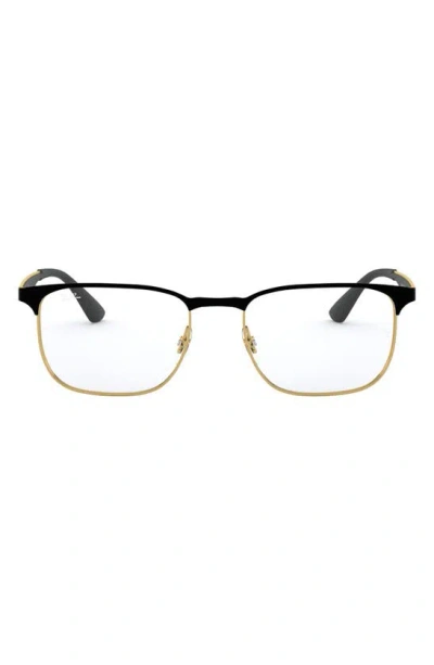 Ray Ban 54mm Optical Glasses In Gold/ Black