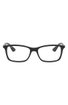 Ray Ban 53mm Square Optical Glasses In Top Black
