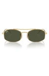 Ray Ban 54mm Oval Sunglasses In Gold Flash