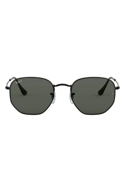 Ray Ban Ray-ban 54mm Polarized Square Sunglasses In Black/green