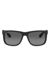 Ray Ban 54mm Polarized Square Sunglasses In Dark Grey Black