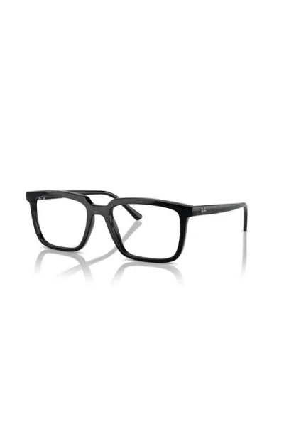 Ray Ban Ray-ban 54mm Rectangle Optical Glasses In Black