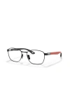 Ray Ban Ray-ban 54mm Rectangle Optical Glasses In Black