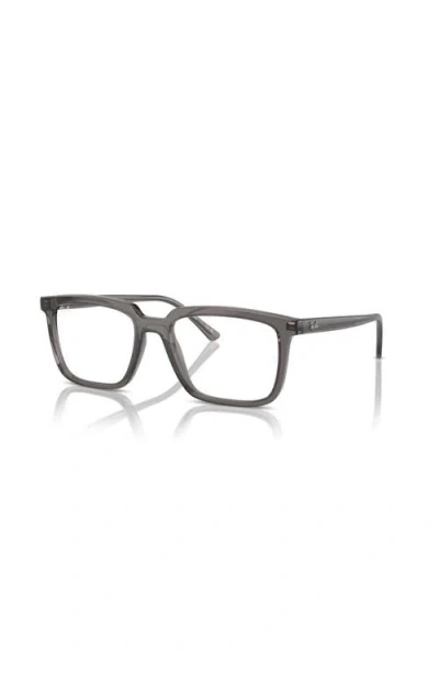 Ray Ban Ray-ban 54mm Rectangle Optical Glasses In Brown