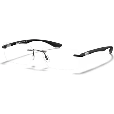 Ray Ban Ray-ban 54mm Rectangle Optical Glasses In Silver