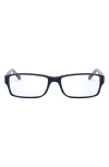 Ray Ban 54mm Rectangular Blue Light Blocking Glasses In Transparent Grey