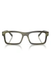 Ray Ban Ray-ban 54mm Rectangular Optical Glasses In Green Havana