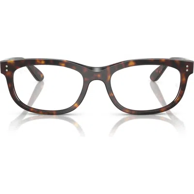 Ray Ban Ray-ban 54mm Rectangular Pillow Optical Glasses In Havana