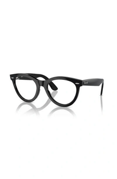 Ray Ban Ray-ban 54mm Round Optical Glasses In Black