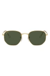 Ray Ban 54mm Round Optical Glasses In Legend Gold/ Green
