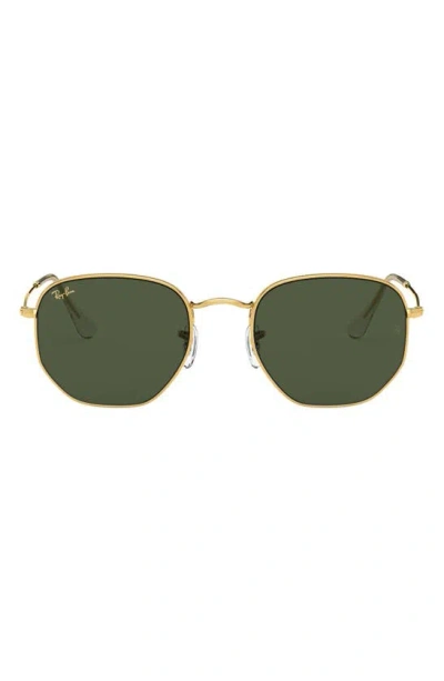 Ray Ban 54mm Round Optical Glasses In Legend Gold/ Green