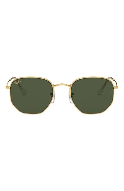 Ray Ban Ray-ban 54mm Round Optical Glasses In Legend Gold/green