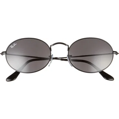 Ray Ban Ray-ban 54mm Round Sunglasses In Transparent Grey/dark Blue