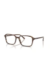 Ray Ban Ray-ban 54mm Square Optical Glasses In Brown