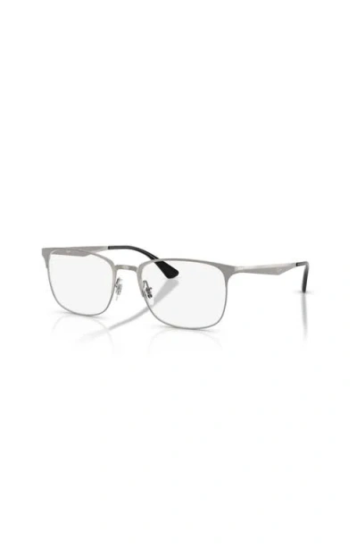 Ray Ban Ray-ban 54mm Square Optical Glasses In Metallic