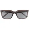 Ray Ban Ray-ban 54mm Square Sunglasses In Transparent Grey