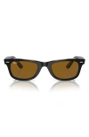 Ray Ban New Wayfarer 50mm Small Polarized Rectangular Sunglasses In Brown