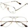 Ray Ban Ray-ban 55mm Aviator Optical Glasses In Gold/clear