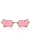 Ray Ban 55mm Frameless Rectangle Sunglasses In Pink