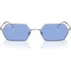 Ray Ban Ray-ban 55mm Frameless Rectangle Sunglasses In Silver