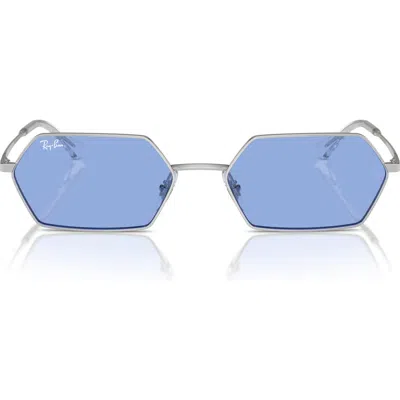Ray Ban Ray-ban 55mm Frameless Rectangle Sunglasses In Silver
