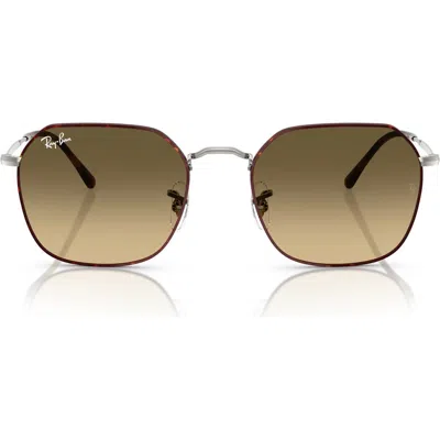 Ray Ban Ray-ban 55mm Gradient Geometric Sunglasses In Brown Grad