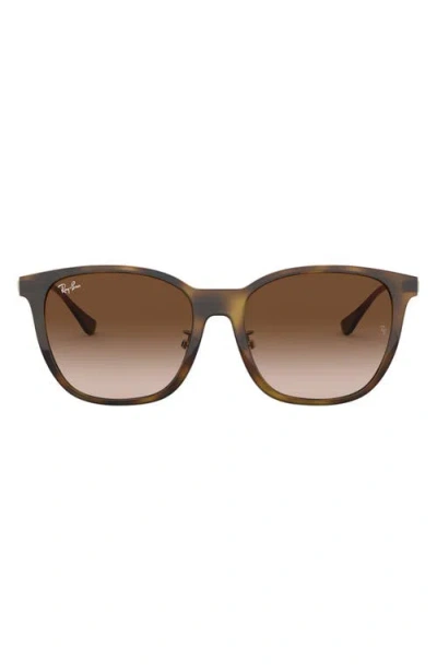 Ray Ban Ray-ban 55mm Gradient Square Sunglasses In Brown