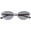 Ray Ban Ray-ban 55mm Oval Sunglasses In Blue