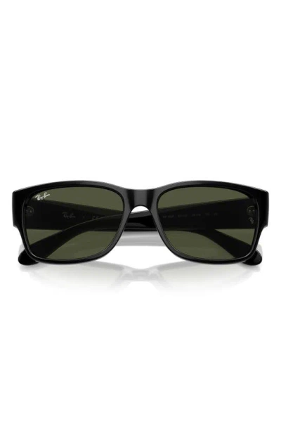 Ray Ban 55mm Pillow Sunglasses In Black