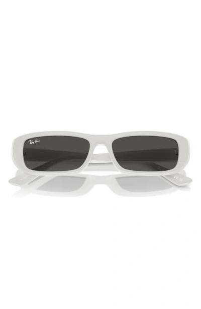 Ray Ban 55mm Pillow Sunglasses In White