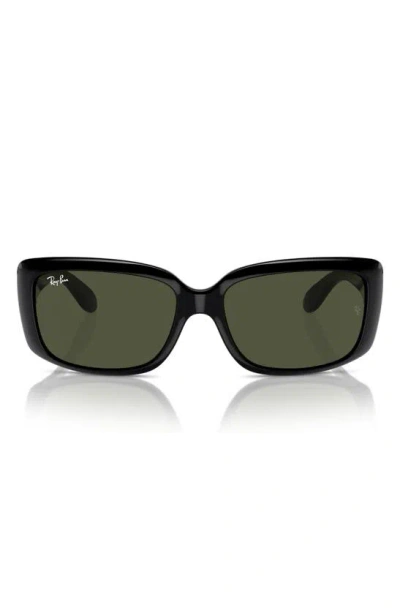 Ray Ban 55mm Polarized Pillow Sunglasses In Black