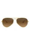 Ray Ban Ray-ban 55mm Polarized Pilot Sunglasses In Matte Brown