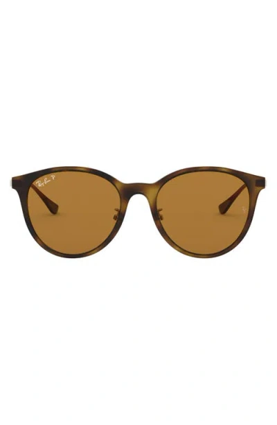 Ray Ban Ray-ban 55mm Polarized Square Sunglasses In Brown