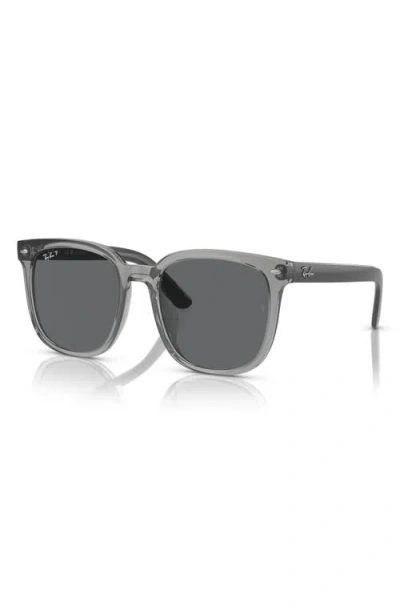 Ray Ban Ray-ban 55mm Polarized Square Sunglasses In Transparent Grey