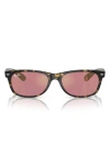 RAY BAN RAY-BAN 55MM POLARIZED SQUARE WAYFARER SUNGLASSES