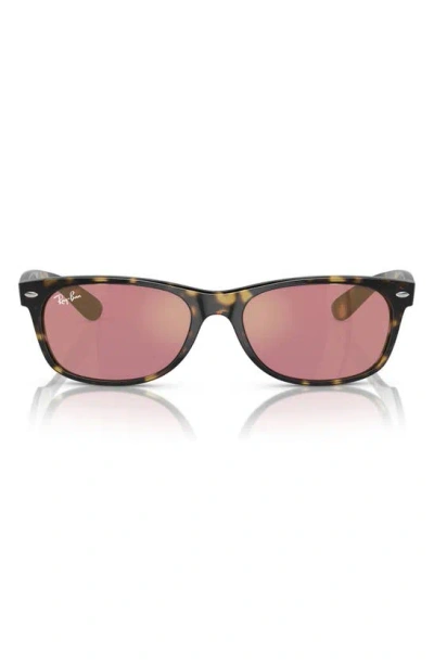 Ray Ban 55mm Polarized Square Wayfarer Sunglasses In Brown